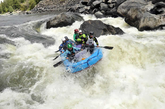 Animas Amazons,gore canyon race, custom self bailing raft 