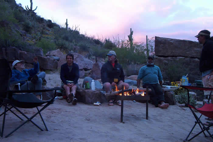 Camping on a desert river,salt River Arizona
