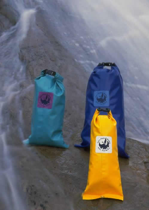 Stow bags with flat bottoms, have a grommet in the bottom seam